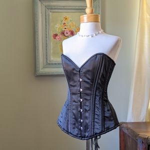 Premium Black Steel Boned Corset XL NWT